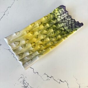 Vintage Retro Ceramic Asparagus Server Plate